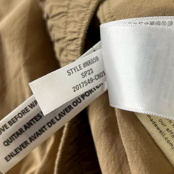 Madewell  Signature Poplin Side-Button Midi Skirt in Seed Khaki Size XL - Picture 6 of 7